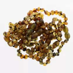 10 Raw Dark BAROQUE Baltic amber teething bracelets 14cm