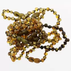 10 Raw Dark BAROQUE Baltic amber teething bracelets 14cm