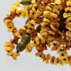 10 Raw Butter Mix CHIPS Baltic amber teething bracelets 14cm