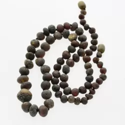 Raw Dark BAROQUE Baltic amber necklace 62cm