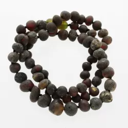 Raw Dark BAROQUE Baltic amber necklace 62cm