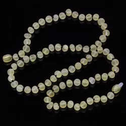 Raw Lemon BAROQUE Baltic amber necklace 55cm