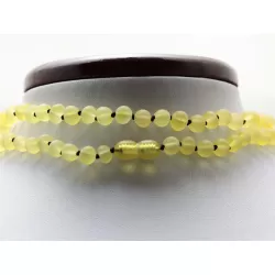 Raw Lemon BAROQUE Baltic amber necklace 55cm