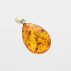 Glittering Carved Baltic Amber Pendant