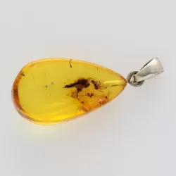 Glittering Carved Baltic Amber Pendant