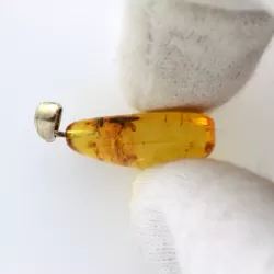 Glittering Carved Baltic Amber Pendant