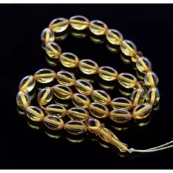Islamic 33 Prayer OLIVE Baltic amber beads rosary
