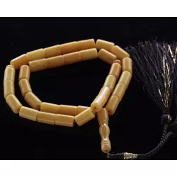 Islamic 33 Prayer BALTIC AMBER CYLINDER Beads Muslim Rosary