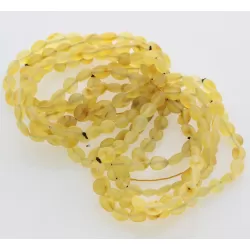 10 Raw Lemon BEANS Baltic amber adult bracelets 19cm