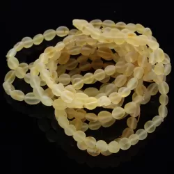 10 Raw Lemon BEANS Baltic amber adult bracelets 19cm