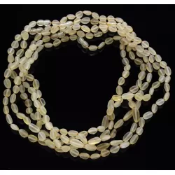 5 Raw Lemon BEANS Baltic amber adult necklaces 50cm