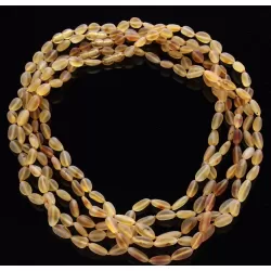 5 Raw Honey BEANS Baltic amber adult necklaces 50cm