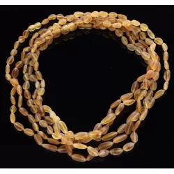 5 Raw Honey BEANS Baltic amber adult necklaces 50cm