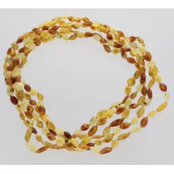 5 Raw Mix BEANS Baltic amber adult necklaces 50cm