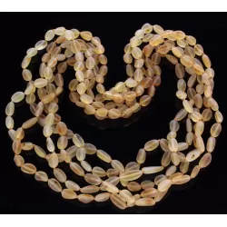 5 Raw Lemon BEANS Baltic amber adult necklaces 55cm