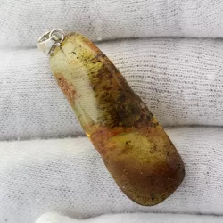 Free-shaped Baltic Amber Silver Pendant