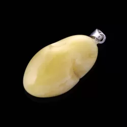 Free-shaped Baltic Amber Silver Pendant