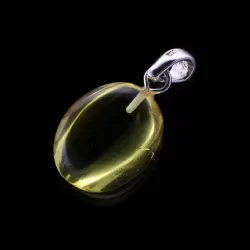 Free-shaped Baltic Amber Silver Pendant
