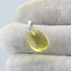 Free-shaped Baltic Amber Silver Pendant