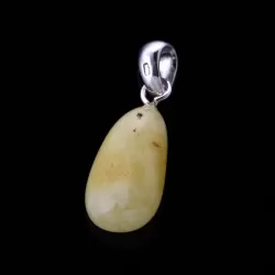 Free-shaped Milk Baltic Amber Silver Pendant