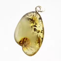 Free-shaped Baltic Amber Silver Pendant