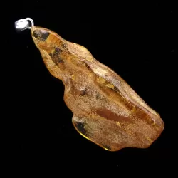 Free-form Natural Baltic Amber Silver Pendant