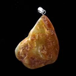 Free-form Natural Baltic Amber Silver Pendant