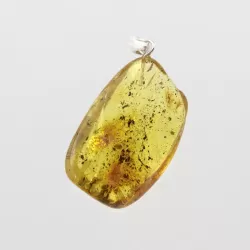 Free-form Natural Baltic Amber Silver Pendant