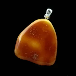 Free-form Natural Baltic Amber Silver Pendant