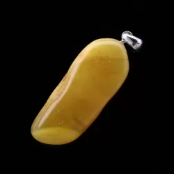 Free-form Natural Baltic Amber Silver Pendant