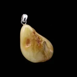 Free-form Natural Baltic Amber Silver Pendant