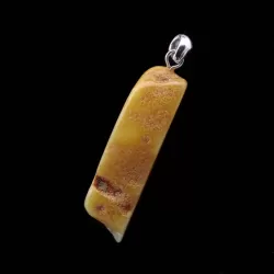 Free-form Natural Baltic Amber Silver Pendant