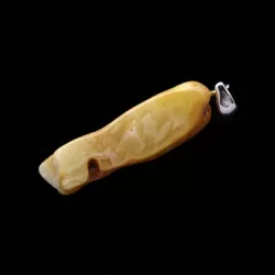 Free-form Natural Baltic Amber Silver Pendant