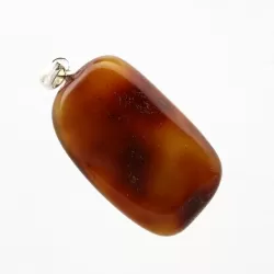 Free-form Natural Baltic Amber Silver Pendant