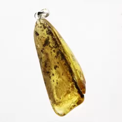Free-form Natural Baltic Amber Silver Pendant