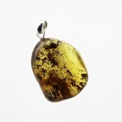 Free-form Natural Baltic Amber Silver Pendant
