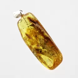 Free-form Natural Baltic Amber Silver Pendant