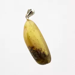 Free-form Natural Baltic Amber Silver Pendant