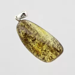 Free-form Natural Baltic Amber Silver Pendant
