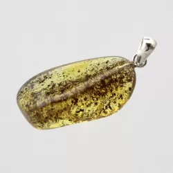 Free-form Natural Baltic Amber Silver Pendant