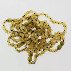 10 Raw Green BAROQUE Baltic amber teething bracelets 16cm
