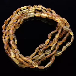 5 Big Lemon Raw BEANS Baltic amber adult necklaces 45cm