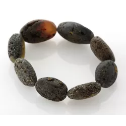 Large Raw Baltic amber beads stretch bracelet 20cm