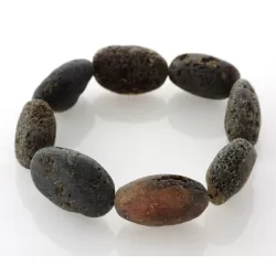 Large Raw Baltic amber beads stretch bracelet 20cm