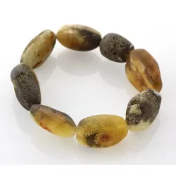 Large Raw Baltic amber beads stretch bracelet 20cm
