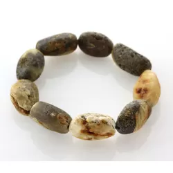 Large Raw Baltic amber beads stretch bracelet 20cm