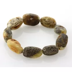 Large Raw Baltic amber beads stretch bracelet 20cm