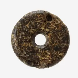 Donut shape Baltic amber pendant medallion