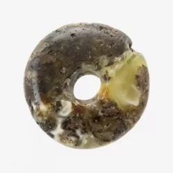 Donut shape Baltic amber pendant medallion