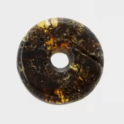 Donut shape Baltic amber pendant medallion